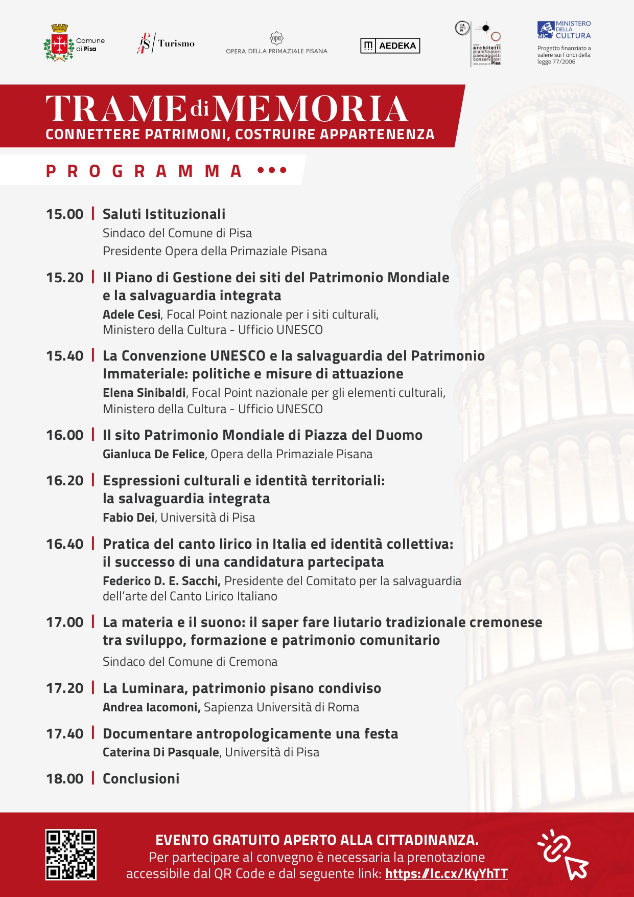 Trame di Memoria. Programma