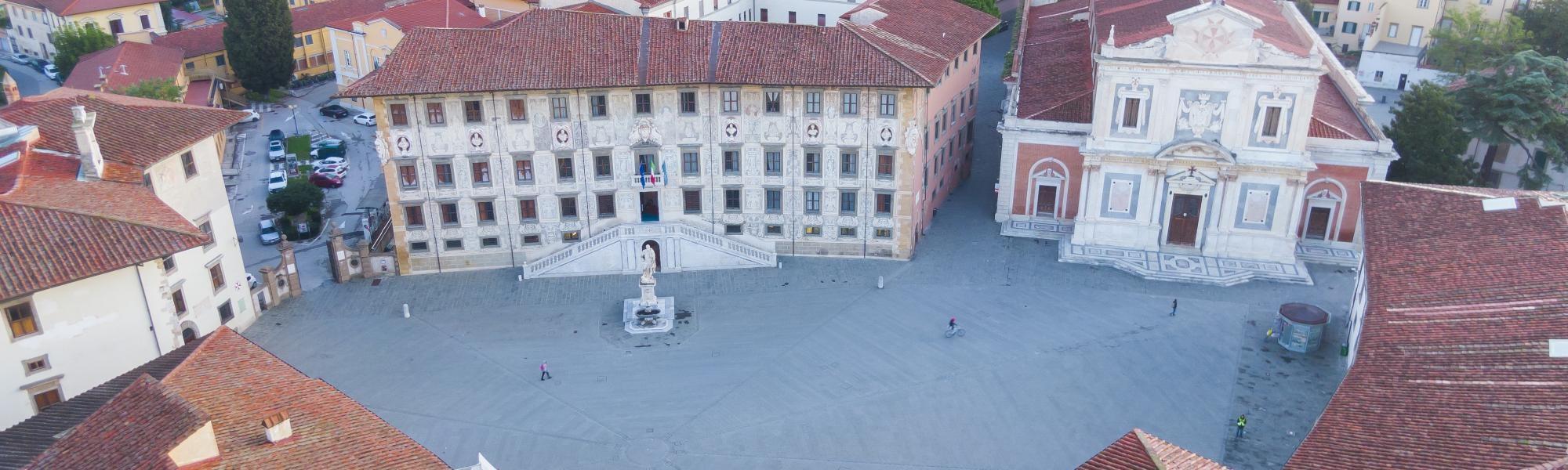 Veduta aerea Piazza dei Cavalieri - foto con drone (F. Muzzi)
