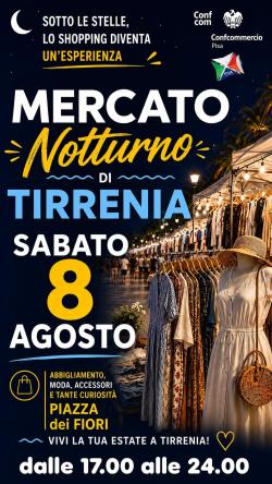 Mercato notturno a Tirrenia agosto 2026