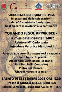 La musica a Pisa nel Seicento
