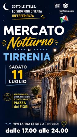 Mercato notturno a Tirrenia luglio 2026