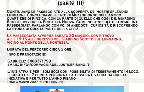 Passeggiata sui Lungarni di Mezzogiorno 30 maggio 2026